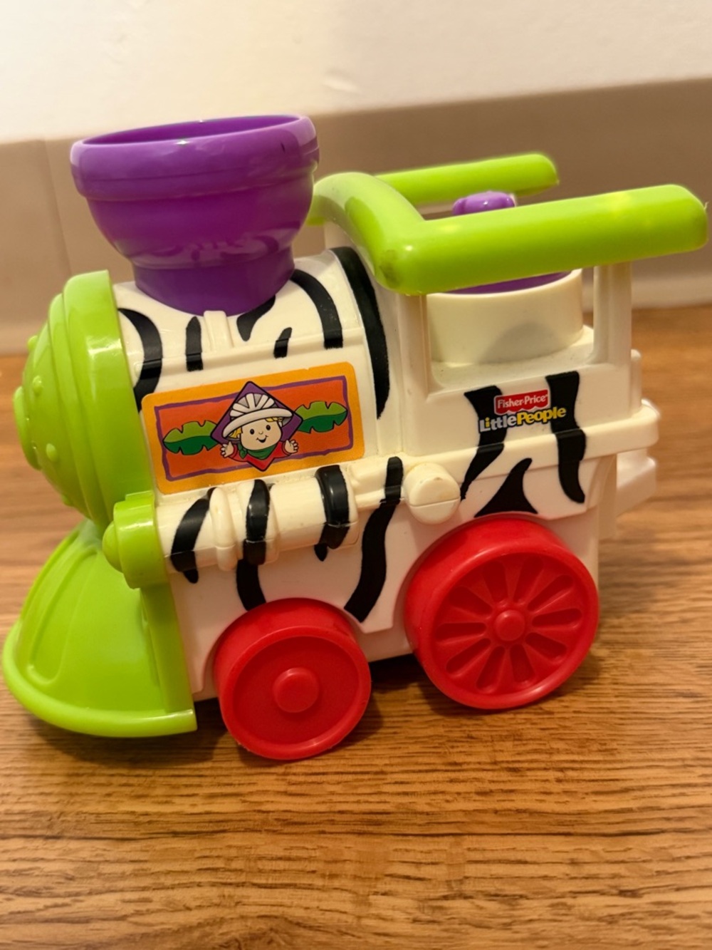 Fisher-Price Little People Zebra Engine Toy - White, Green & Purple